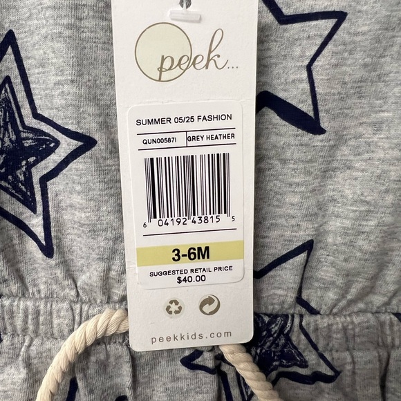 Peek Stars Summer Fashion One Piece 3-6 month NWT - Picture 3 of 3